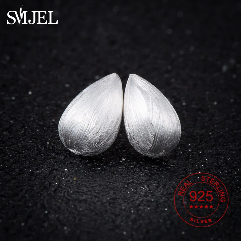 SMJEL винтажные матовые серьги-капли для женщин, подарок для девочек, ювелирные изделия из стерлингового серебра 925 пробы, геометрические серьги, букле D'oreille