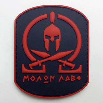 Red MOLON LABE Spartan Warriors тактическая Боевая нашивка Битва с термопластичными душевными душами значок ПВХ резиновый крючок и петля декоративная заплатка - Цвет: Red