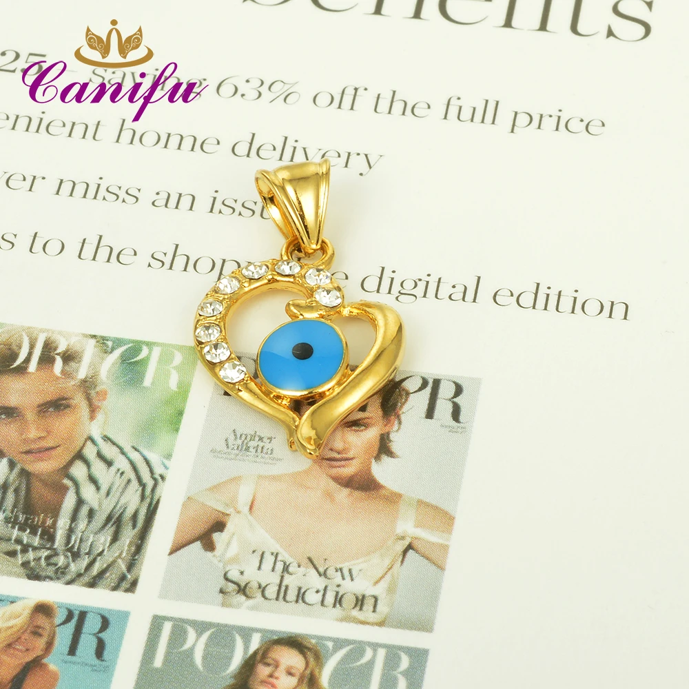 Canifu Новое поступление золотой кулон в форме сердца для ожерелья CZ AAA сглаза