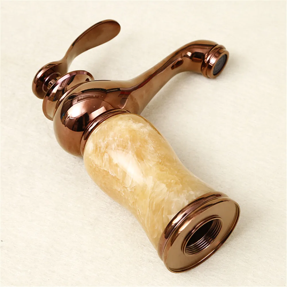 Смеситель для раковины в ванную комнату латунный кран с нефритовым корпусом