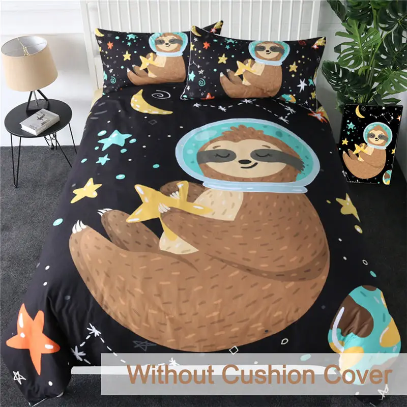 001 3 Pieces BeddingOutlet маска ленивого Постельное белье с героями мультфильмов, одеяло с изображением животных крышка Планета Звезда домашний текстиль 3/4 шт. Вселенной космоса Kids Комплект постельного белья - Цвет: 001 3 Pieces