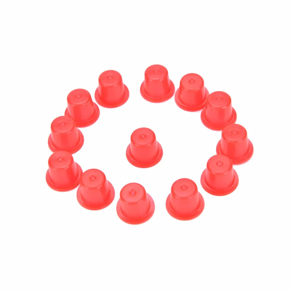 100 шт. красный профессиональная Пластик татуировки чашки шапки 12X8X9mm пигмент