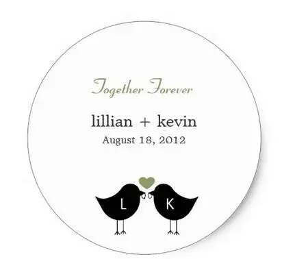 1 5 дюйма монограмма птицы Свадьба пользу стикер шалфей|stickers stickers|stickers wedding