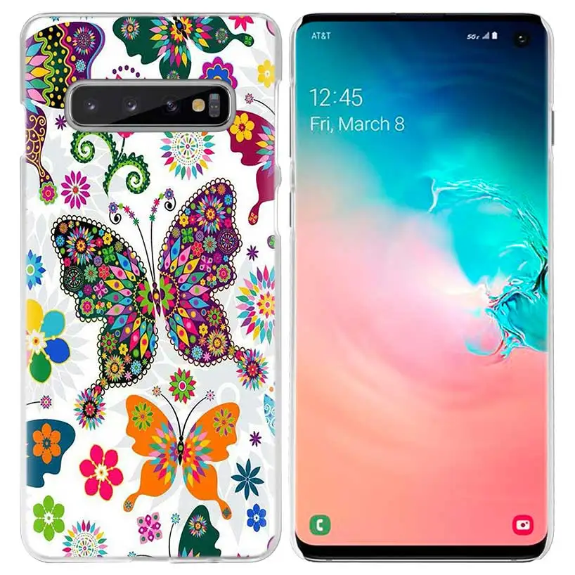 Бабочка цветок чехол с мандалой для samsung Galaxy S10 5G S10e S9 S8 M30 M20 M10 J4 J6 плюс J8 Note 8 9 прозрачный чехол для телефона из прочного поликарбоната C