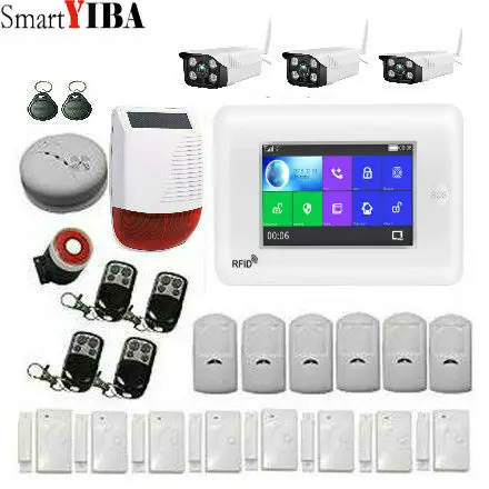 

SmartYIBA 3G WiFi GSM Security Alarm System RFID IOS Android APP Control Wireless Smart Home Burglar Alarm Sensor Alarm DIY kit