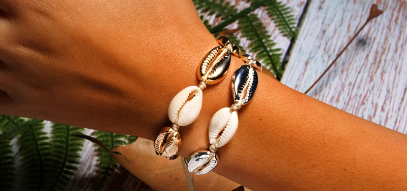 MOON GIRL Boho Puka Shell Bracelet for Women Fashion Cowrie Bohemian Friendship Summer Girl Charm Pulseras Femme Dropshipping