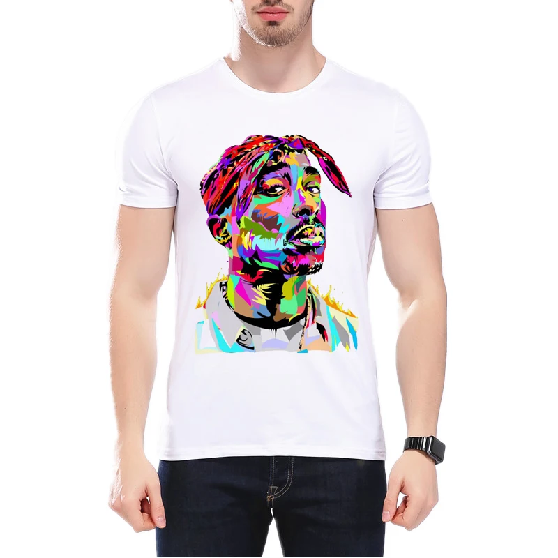 Tupac 2PAC Хип-хоп рэп рок Мужская Футболка Harajuku свитшоты с принтом короткий рукав
