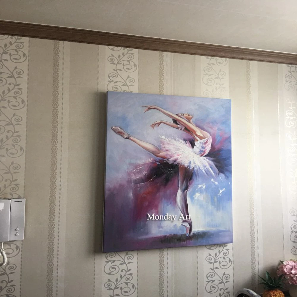 

hand painted modern abstarct oil painting ballet dancer girls canvas wall art figure wall picture for living room decorations
