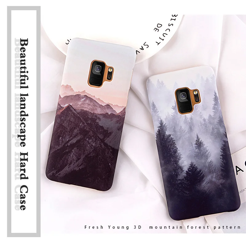 USLION ультра тонкий чехол для телефона для samsung Galaxy S9 S8 Plus Note 9 Note 8 S7 Edge горный пик лес Жесткий PC задний чехол s