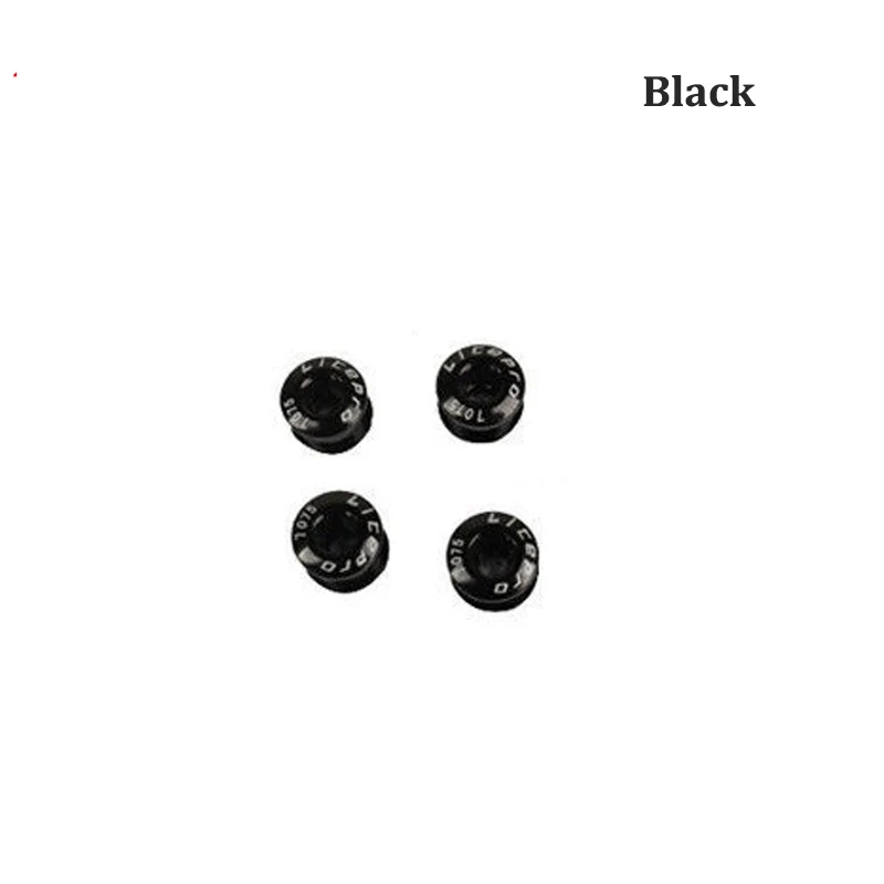 4PCS-Black Litepro, 5 шт., болты для одной цепи, MTB, для шоссейного велосипеда, винт для бензопилы, AL7075, алюминиевый сплав, кольцо цепи велосипеда, черный, красный, шатун - Цвет: 4PCS-Black