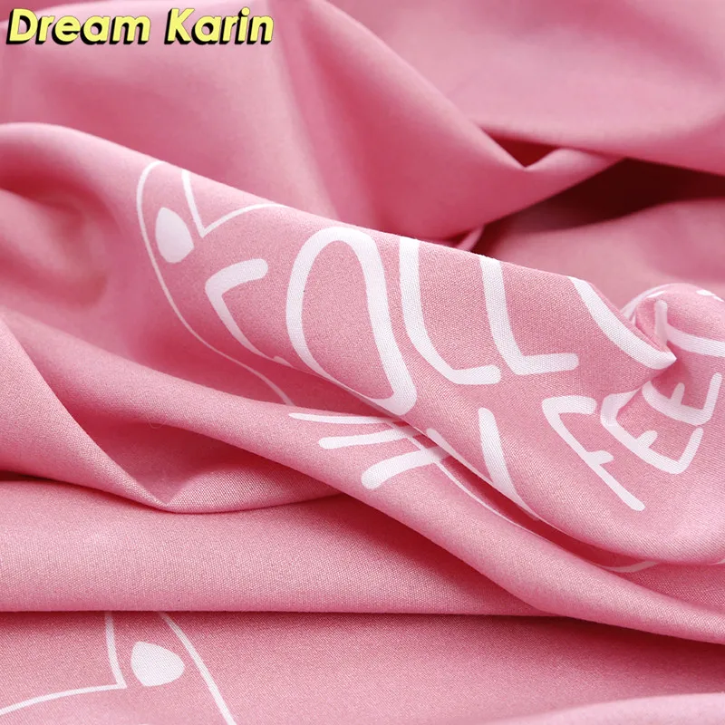 

Cartoon Bedding Sets Cute Cat Pattern Quilt Cover 2/3 Pcs Bed Linens Duvet Covers with Pillow Case Single Double Queen King Size