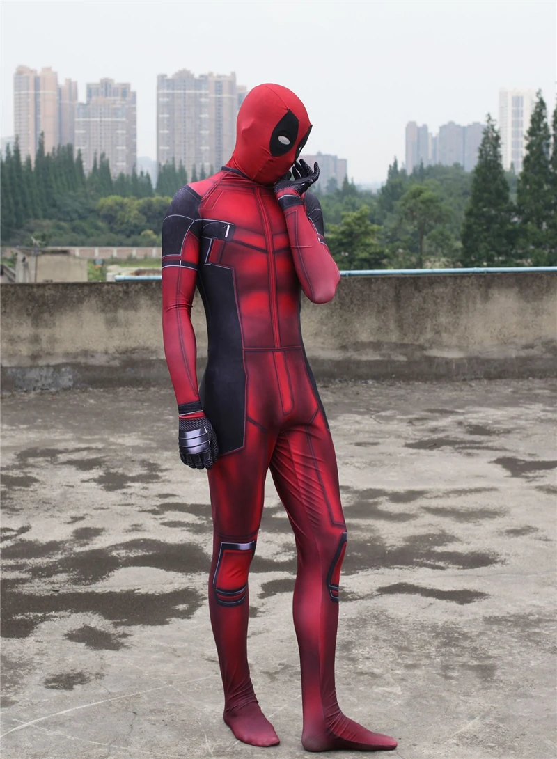Горячая Marvel Хэллоуин косплей полный костюм дедпула взрослых цифровой печати костюм из лайкры Дети Дэдпул Косплей