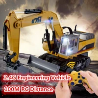 new update version 2 4g 14ch 116 scale rc construction metal excavator engineering vehicle toy alloy power with cool lighting