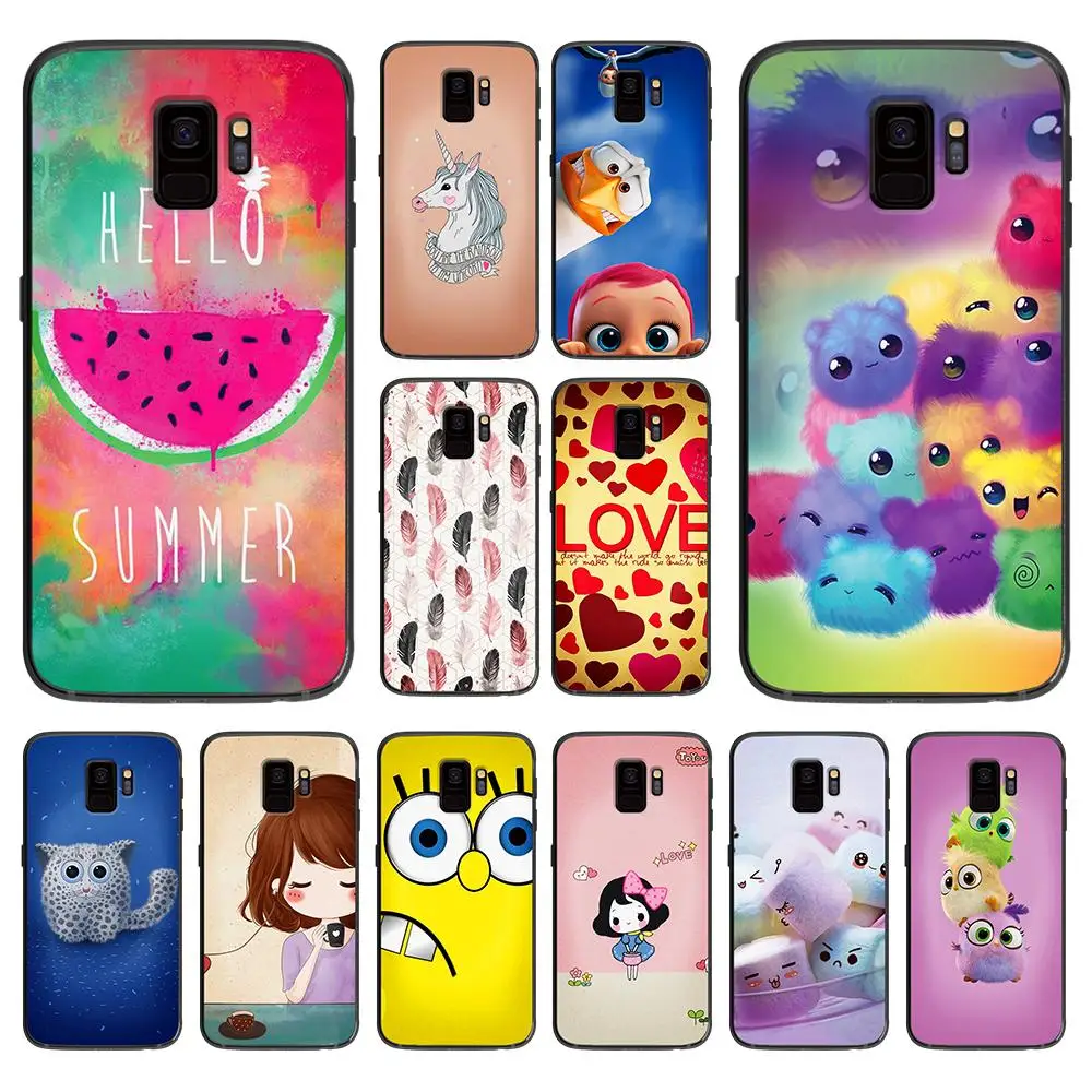 Милые мультгерои мягкий чехол для мобильного телефона Samsung Galaxy S6 S7 S8 S9 S10e Plus Note 8 9