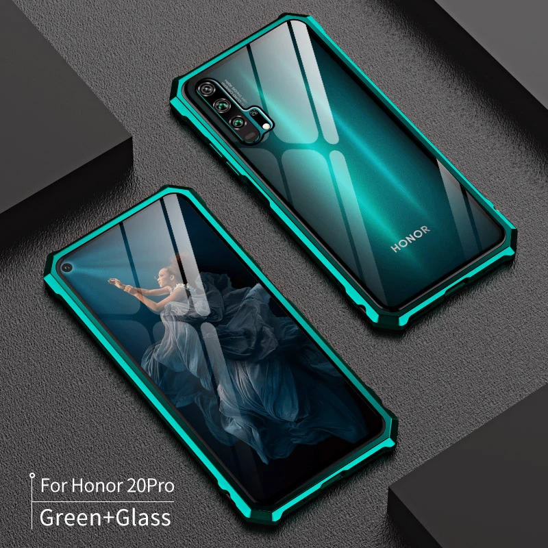 Для huawei Honor 20 Pro 20i чехол металлический бампер алюминиевый сплав 9H закаленное стекло противоударный чехол для Honor 20 Lite чехол для телефона