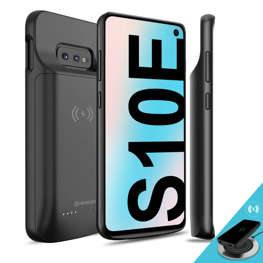 Newdery для samsung Galaxy S10E S10 S10 Plus чехол для аккумулятора Qi беспроводной зарядный Совместимый Чехол Для S10E S10 S10 Plus черный
