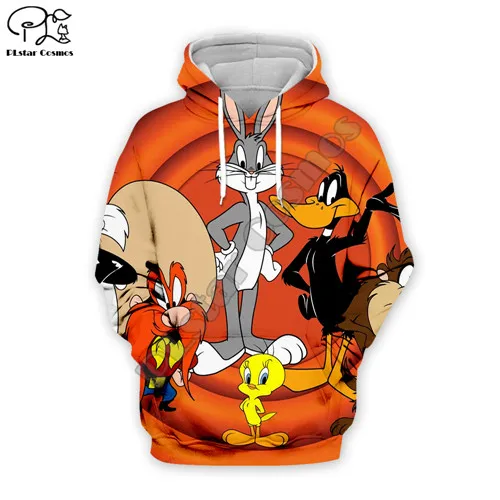 Мужские толстовки Looney tumes Bugs Bunny с 3d принтом; толстовка с капюшоном в стиле аниме на молнии; Повседневный пуловер унисекс; осенний спортивный костюм - Цвет: Hoodies