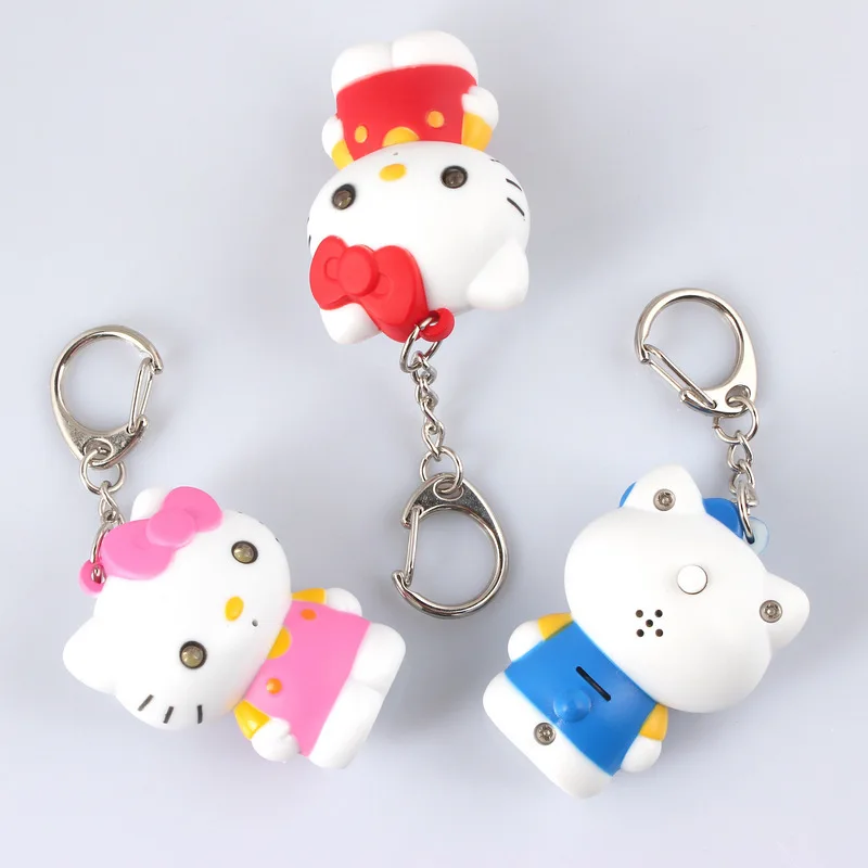 Say "I love you" hello kitty светодиодный брелок со звуком, брелок для ключей сумка Подвеска креативная игрушка-фонарик, подарок для влюбленных