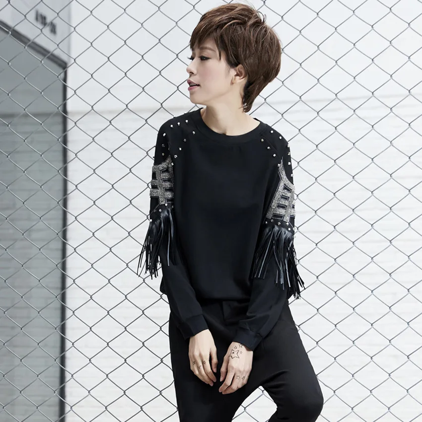 Новейшая Высокая улица панк Рейв тройники с длинным рукавом женские свободные О