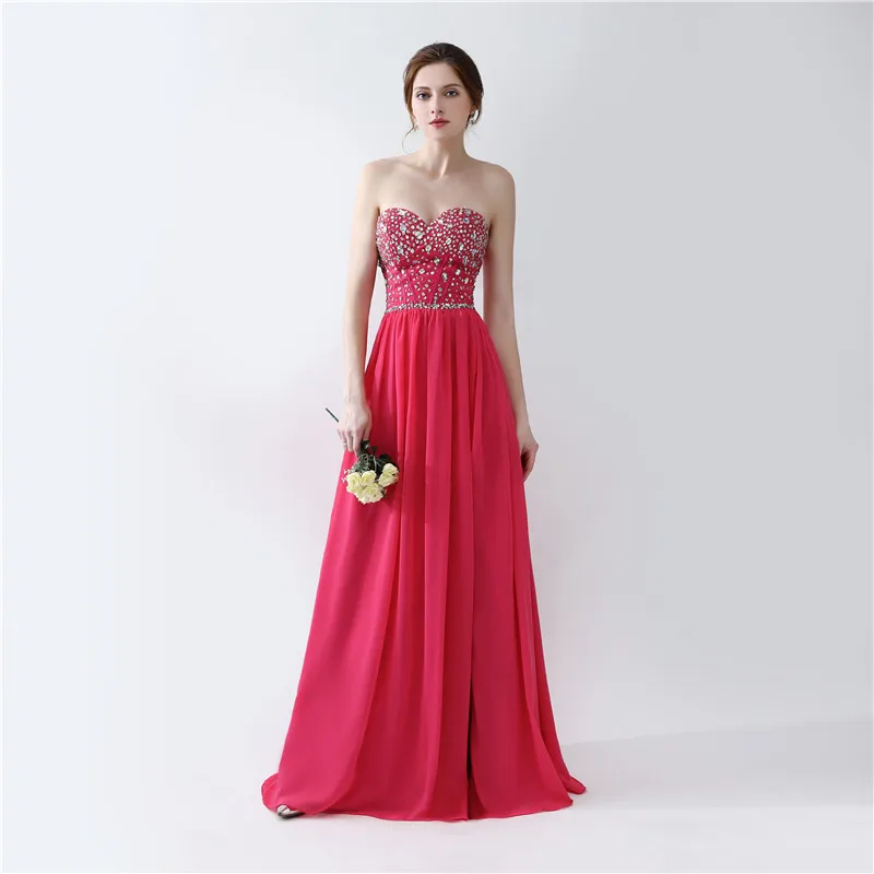 Вечерние Платья Vestidos De Festa Longo 2020 ярко розовое шифоновое платье для выпускного