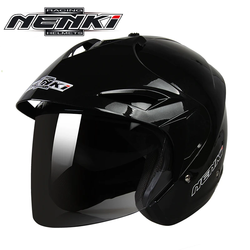 NENKI мотоцикл с открытым лицом двойной козырек объектив шлем Casco мото Винтажный