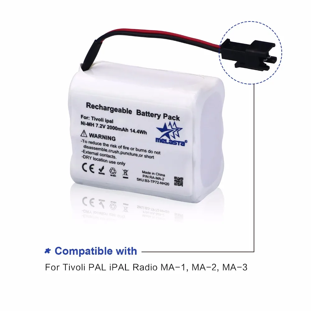 Аккумулятор для радио MELASTA 7 2 V 2000mAh NiMH аккумулятор Tivoli PAL/iPAL Radio (MA 1 MA 3