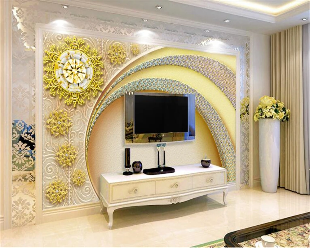 beibehang Europe and the United States wind diamond door gold floral wallpaper background wall hudas beauty papel de parede 3d |