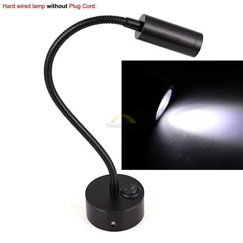 Настенный светильник светодиодный для чтения с гибкой ручкой прикроватный