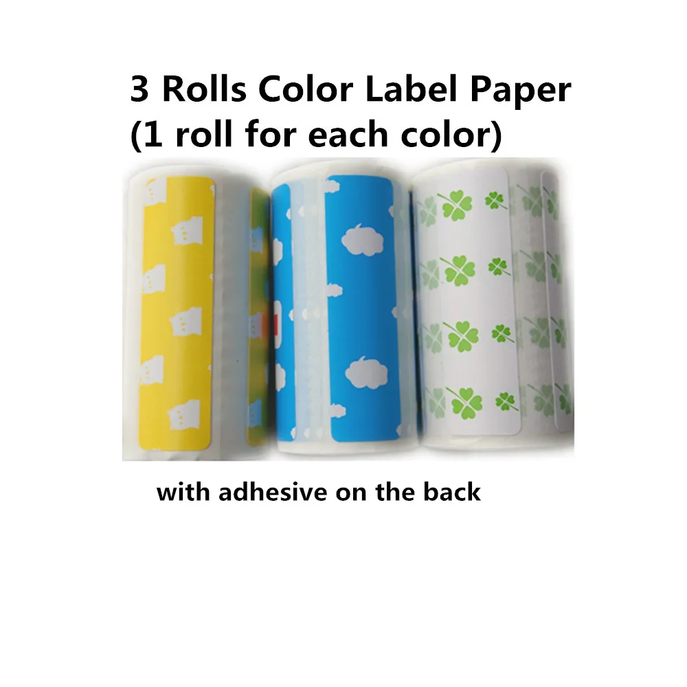 Color Label Paper GOOJPRT 3 рулонов 57x30 мм самоклеящаяся поверхность Термальность Фотобумага чековый Label Стикеры Бумага для 58 мм A6 peripage карман фотопринтеров - Цвет: Color Label Paper