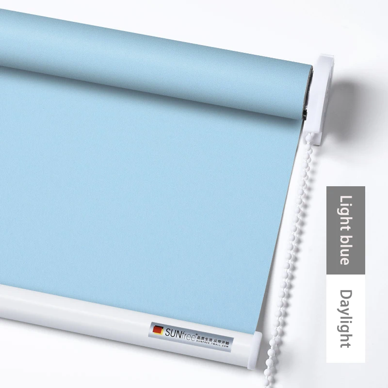 Daylight light blue Sunfree дневные и затемненные рулонные шторы, Индивидуальный размер, половина тени или полный оттенок, тканевые рулонные шторы, Шариковая цепная система - Цвет: Daylight light blue