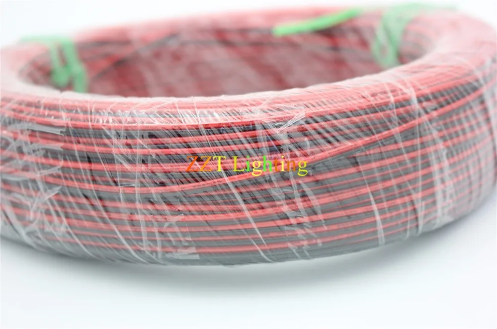Медный 22AWG 2-контактный красный и черный кабель изолированный ПВХ провод 22 awg