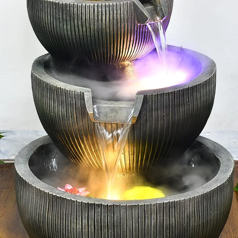 Креативный геометрический садовый фонтан для гостиной водяной с рыбками