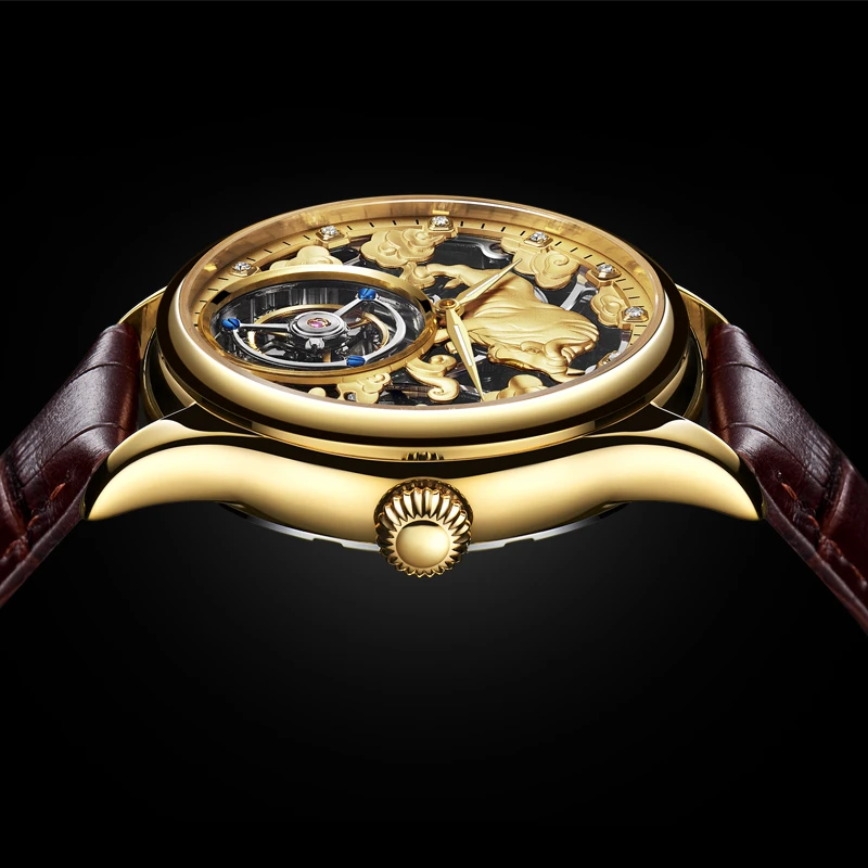 Tourbillon механические часы для мужчин Топ бренд сапфировые зеркальные Оригинальные