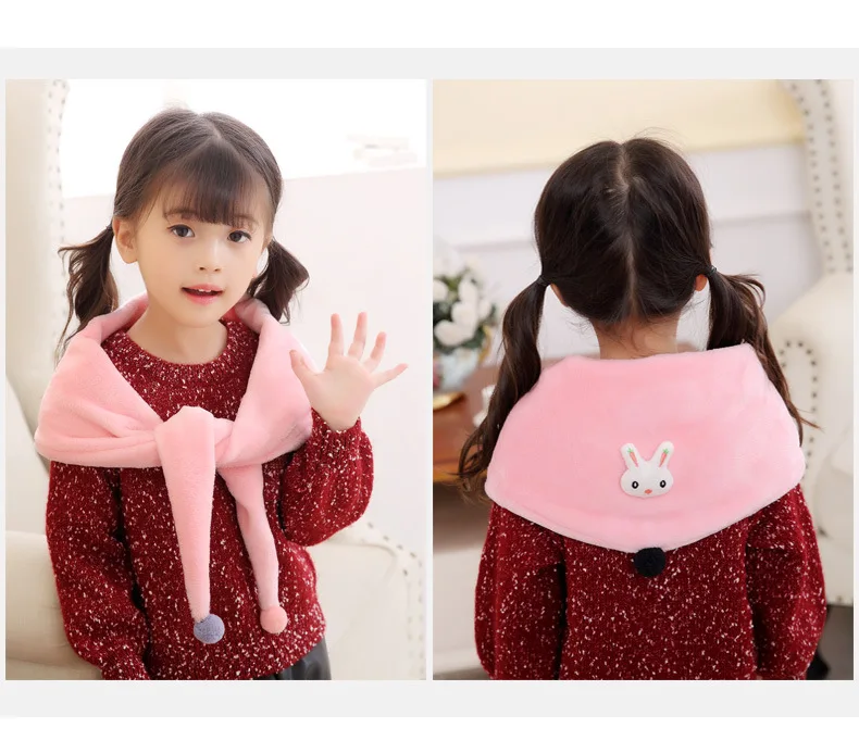 2018 Winter Children's Plush Wool Triangle Scarf Boys and Girls Cute Small Scarves Child Baby Kids Soft Viscose shawl |