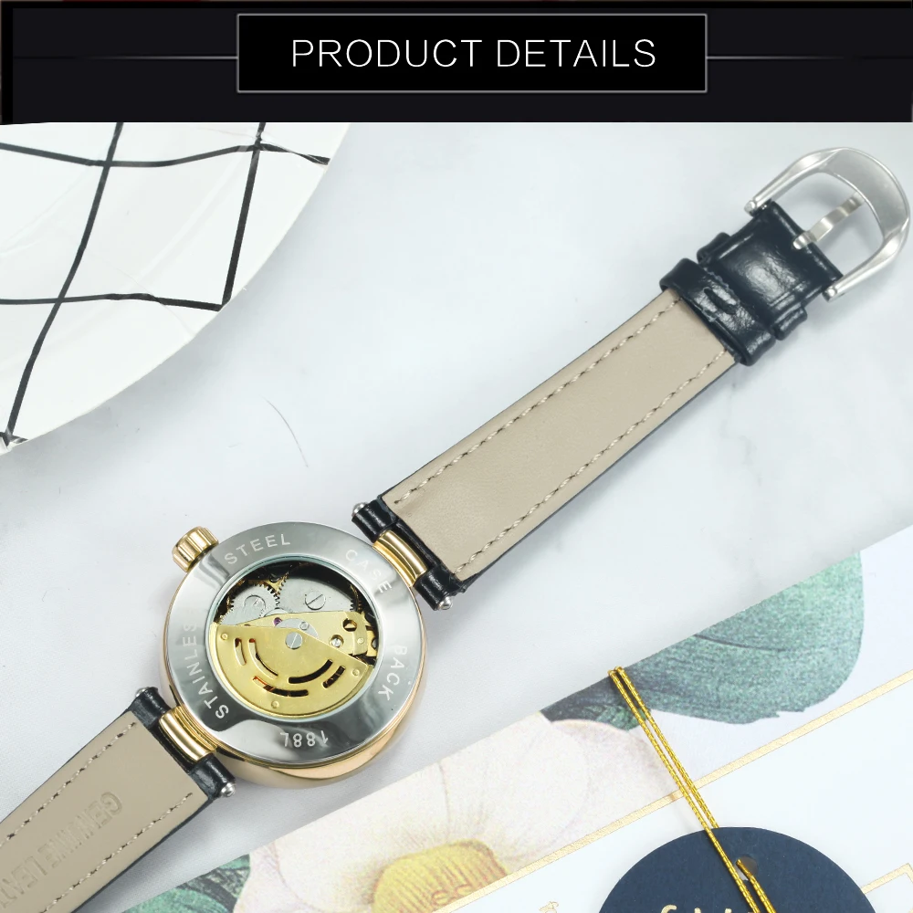 FORSINING элегантные автоматические механические Женские часы Лидирующий бренд