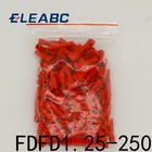 FDFD1-250 FDFD1.25-250 изоляционные женские изолированный Электрический обжим клеммные разъемы кабель провода разъем 100 шт.упак. FDFD