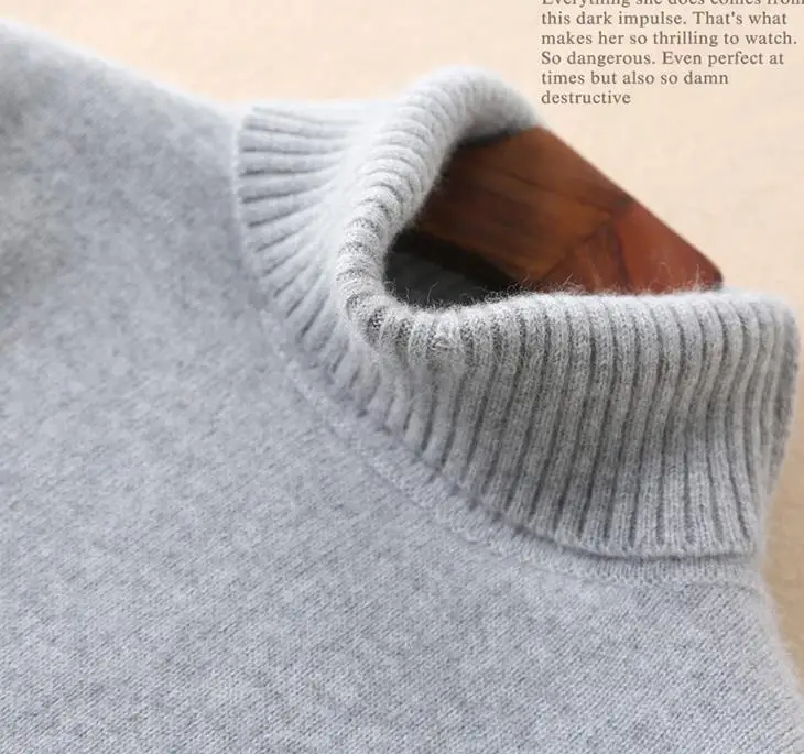 Long Version Thick Cashmere cotton Blended Knitted Sweater Women 2021 Autumn Winter Solid Color Pullover Pull Femme Turtleneck | Женская