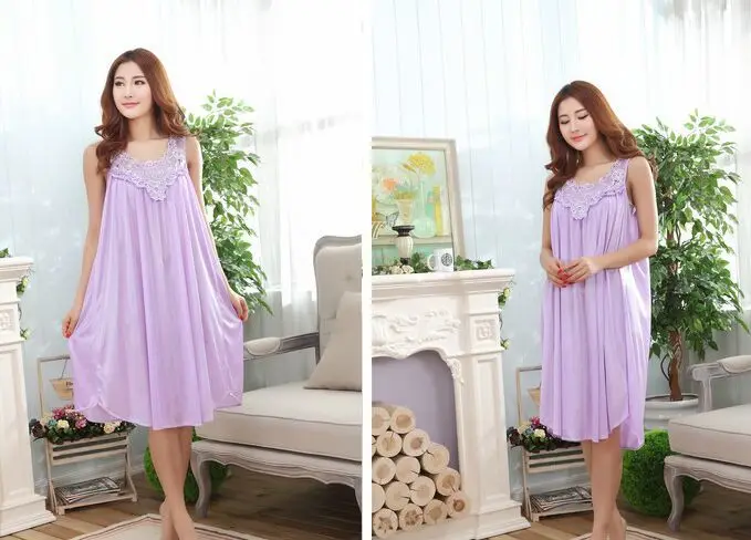 Модная летняя Ночная рубашка без рукавов AW800091 2019|summer nightgown|summer sleepwearsleeveless nightgowns |