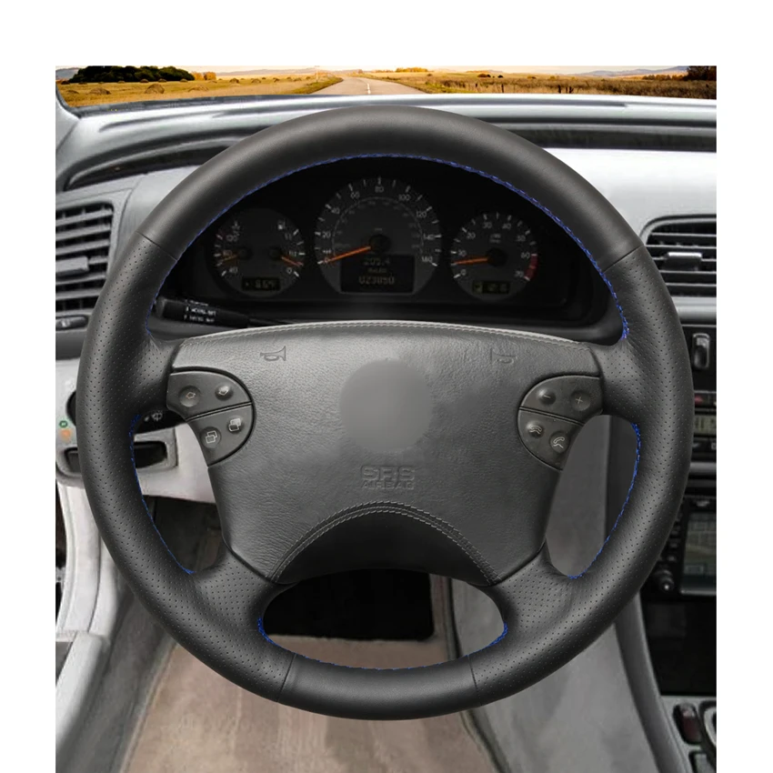 Чехол для руля из искусственной кожи сшитый вручную Mercedes Benz W210 E Class E320 2000 2001 2002