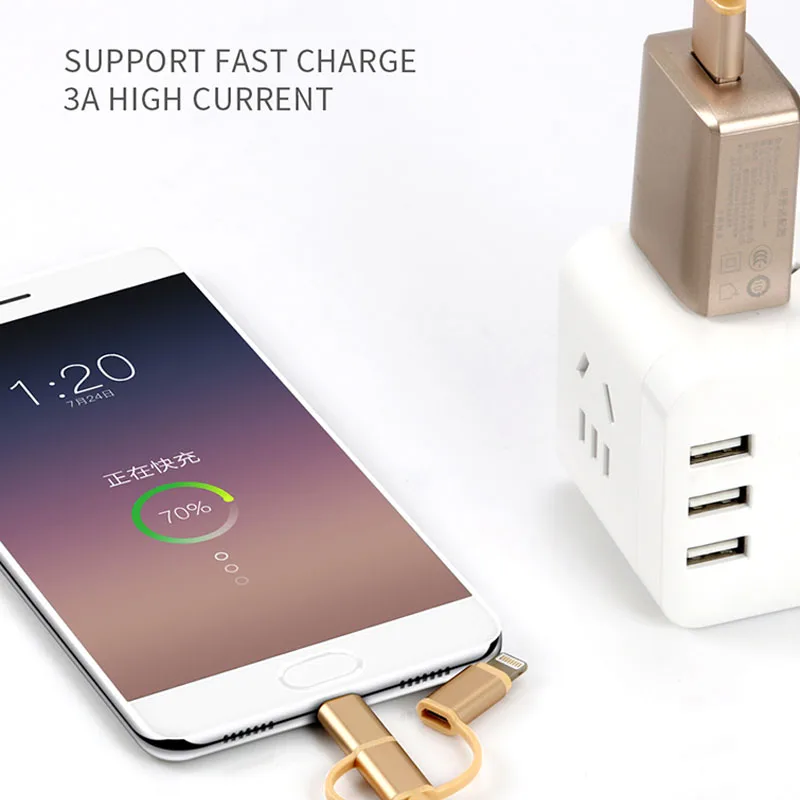 Быстрая зарядка 3 0 быстрое USB зарядное устройство и 1 м А usb кабель в для iPhone samsung