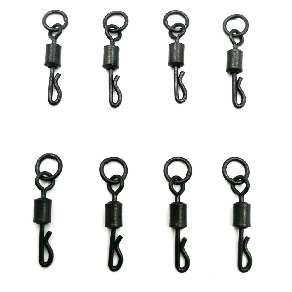 

50Pcs 100Pcs Carp fishing terminal accessories Long body Q-shaped fishing swing snap with solid ring
