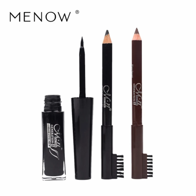Eyeliner Makeup Waterproof Black Long Lasting Liquid Set Gift Two Black/ Brown Eyepencil | Красота и здоровье