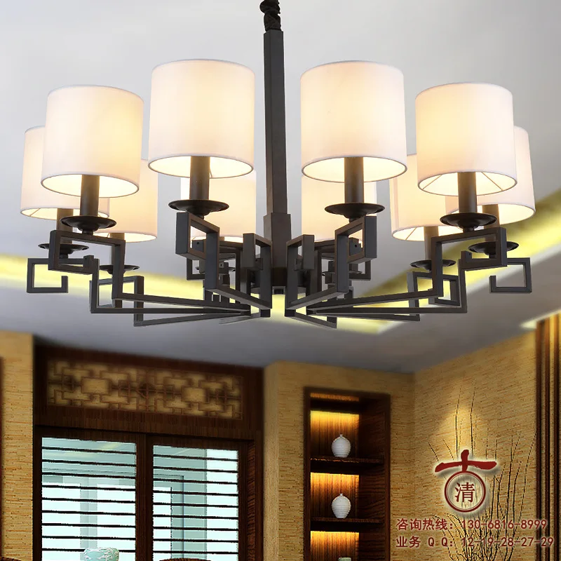 Zhongshan Guzhen Lighting wholesale new Chinese iron chandelier glass lamp study bedroom living room 15017 | Лампы и освещение