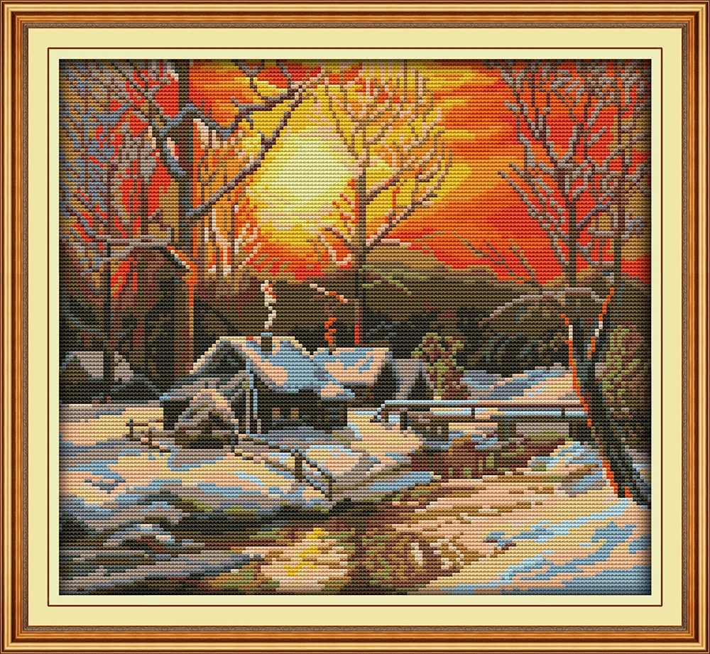 Набор для вышивки крестиком The winter morning ручная работа вышивка DMC color Dreamfounder | Дом и