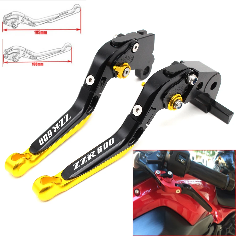 

Motorcycle CNC Adjustable Foldable brake Clutch Levers for Kawasaki ZZR600 2005 2006 2007 2008 2009 with Logo(ZZR600)