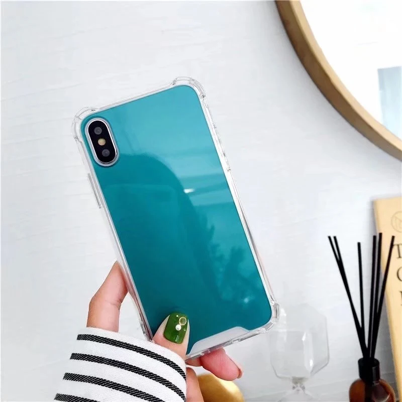 2018 телефон чехлы для iPhone 7 8 плюс TPU сзади защиты чехол X 6 s крышка отражают девчушки
