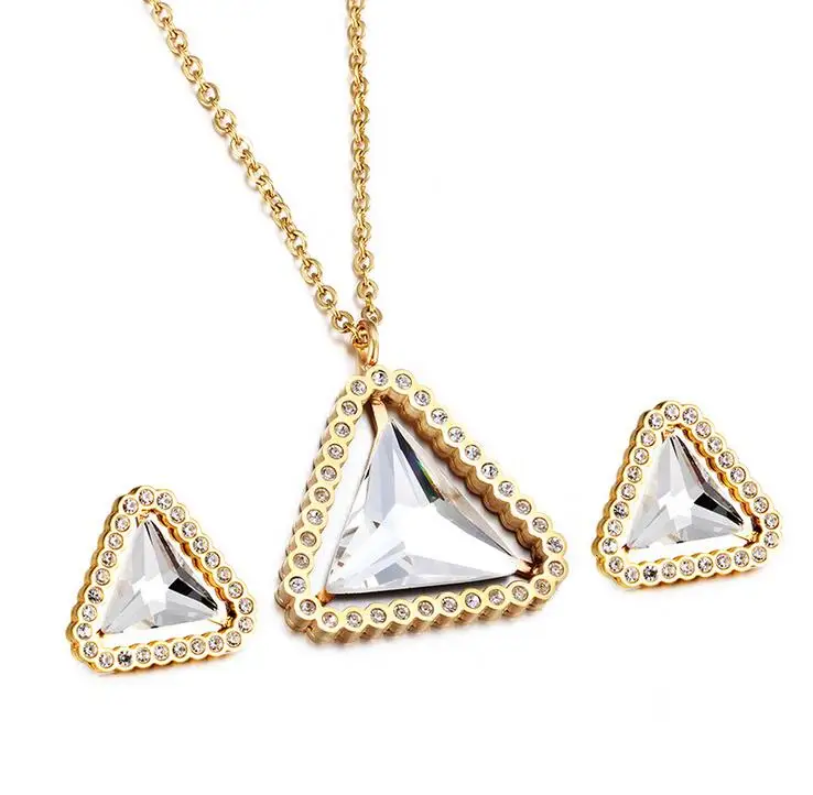 Красный синий белый романтическое золото нержавеющая сталь треугольная