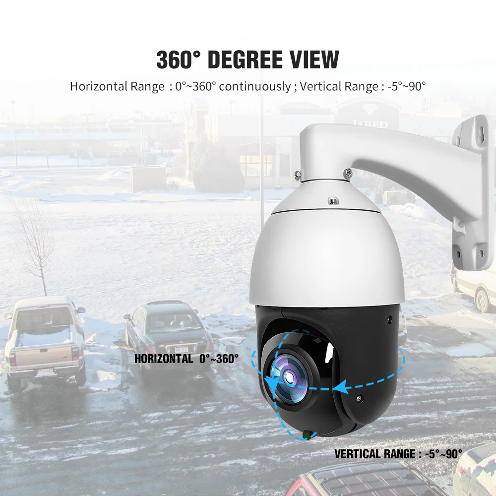 AI автоматическое слежение PTZ IP камера POE 30X зум 1080P H.265 AI человеческое тело лицо Масштабирование Программирование пресеты патрульные Открытый ИК 80 м