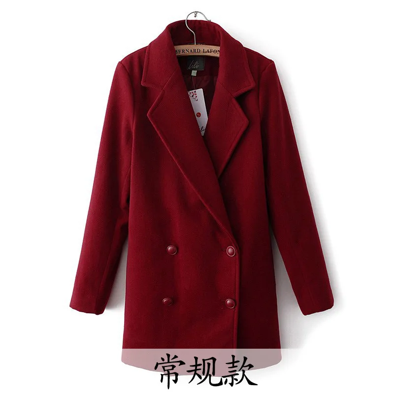 Casaco feminino abrigos mujer invierno зимнее пальто для женщин манто роковой шерсть пальто Sobretudo feminino манто femme hiver - Цвет: wine red