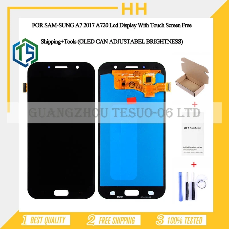 Скидка 30% OLED для Samsung Galaxy a7 2017 a720 A720F SM ЖК дисплей Дисплей Сенсорный экран планшета